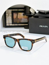 PRADA SPRA17SF Unisex Sunglasses Tortoise Frame Light Blue Lens 55‑18‑150 picture
