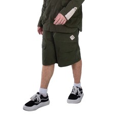 A Cold Wall Ando Cotton Cargo Shorts In Dark Olive picture