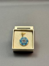 Vintage Antica Murrina 24K Gold Plated Millefiori Glass Necklace Pendant picture