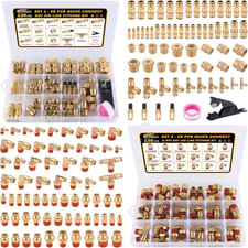136 Pcs Brass DOT Air Line Fittings Kit Push Lock DOT Air Fittings picture