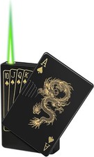 Jet Torch Lighter, Green Flame Dragon Card Lighter, Cool Poker Design Windproof picture