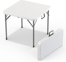 Used 3 Ft Plastic Folding Table Indoor/Outdoor Dining Party Use picture