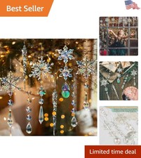 Shatterproof 18 Pcs Iridescent Snowflake Ornaments for Christmas Trees picture