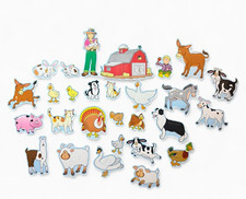 vintage 90s-2000s carson dellosa farmer & farm animal class bulletin board decor picture