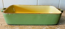 VIETRI Italy Cucina Fresca 8” Rectangle Baker Dish Sage Green & Saffron picture