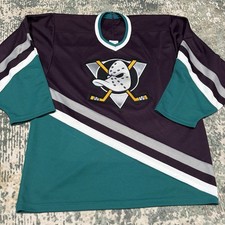 Vintage 90s Mighty Ducks of Anaheim CCM Maska Jersey Teal Eggplant M picture