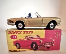 1960's VINTAGE DINKY TOYS TRIUMPH SPITFIRE - No. 114- VG CAR W/BOX - TAKE A LOOK picture