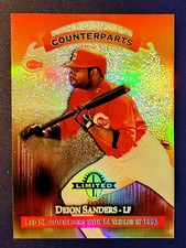 Deion Sanders 1997 Donruss Leaf REFRACTOR LIMITED EXPOSURE SSP #42 Coach Prime picture