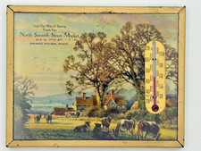 Vintage Grand Haven MI Advertising Thermometer North Seventh Street Market Farm picture