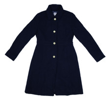 J Crew AT107 Navy Blue Wool Blend Lady Day Coat Long Overcoat Womens 6 picture