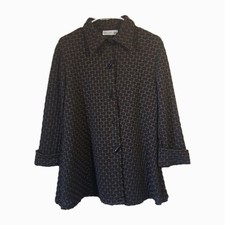 Vintage Sole Dione Studio Swing Top Women’s M Brown Black Polka Dot Textured picture