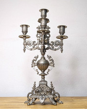 Vintage Rococo Ornate Candelabra 5 Arm Brass 16.5” Baroque Lions Foot picture