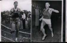 1955 Press Photo Kansas miler Wes Santee, Mal Whitfield for half mile picture