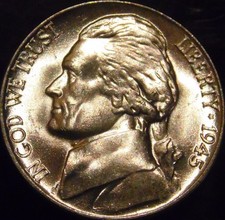 1945-P Double Die Jefferson Nickel FS-030.5 Choice/Gem BU Full Step Uncirculated picture