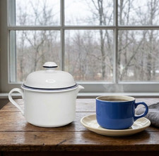 Dansk Bistro Christianshavn Blue Ceramic Lidded Creamer Portugal picture