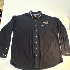 Cinch Men's Western Shirt L Black Long Sleeve Warbonnet Hat Co Park City Utah picture