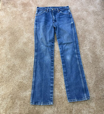 Wrangler Cowboy Cut 936DEN Jeans Men's 30x32 Blue Denim Distressed western picture