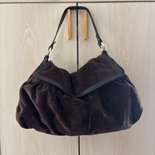 Fendi Zucca Suede Brown Authentic Vintage Large picture