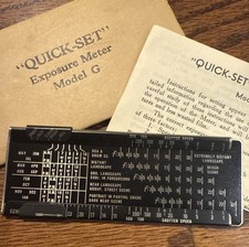 RARE ANTIQUE 1933 Photography Exposure Scale Metal “Quick-Set” Slide Meter picture