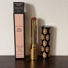 Gucci Rouge de Beaute Brillant Lipstick 217 Valeria Rose High Shine 0.06 oz New picture