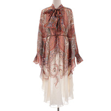 Zimmermann NWT Rhiannon Tie Neck Midi Dress Size 1 (US 6) Orange/Multi picture