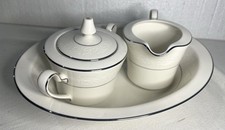 Vintage Noritake China Marseille #7550 Creamer & Sugar Bowl - Platinum Rim picture