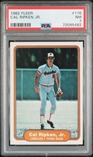 Cal Ripken Jr 1982 Fleer Baseball Rookie Card #176 Graded PSA 7 picture