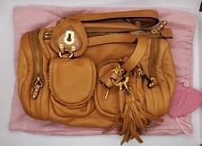 Authentic 2006 Juicy Couture Leather Satchel- original key, mirror pouch & dust picture