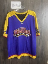 Vintage Harlem Wizards Basketball Jersey Warmup Adult Size XL Yellow/Purple picture