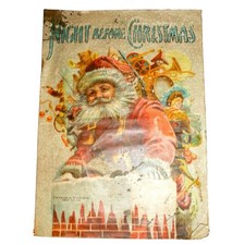 Antique Night Before Christmas Book Graham & Matlack New York Linen Santa 1910s picture