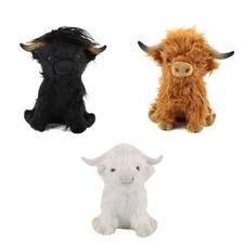 4 Colore 30cm Simulation Kyloe Cream Highland Cow Animal Plush Doll Soft Stuffed picture