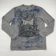 Tapout Shirt Mens XL Gray Long Sleeve MPS Logo Graphic Thermal Waffle Tee MMA picture