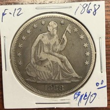 1868 Seated Liberty Half Dollar, Fine Condition, Rare Key Date picture