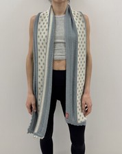 Oleana Knit Scarf Blue White 177x23 cm picture