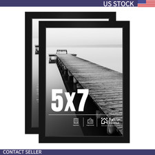 5x7 Picture Frame 2 Pack, Black, 5x7, Modern, 2 Count picture