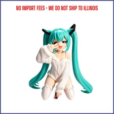 12cm Hatsune Miku Anime Figure GK Model White Pajama Collectible Statue Ornament picture
