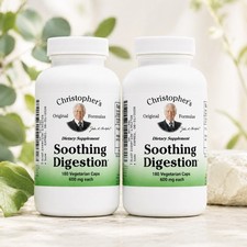 Christopher’s Soothing Digestion 600mg 180 Vegetarian Capsules - 2 Pack picture