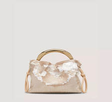 Stuart Weitzman Mia Mini Arc Bag Champagne Gold Sequin shoulder crossbody Bag picture
