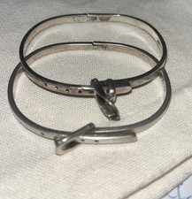 Signed TM-79 Belt Bangle Bracelet 925 Stamped. Adjustable Vintage Mexico Stamped picture