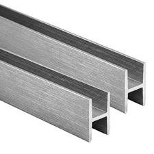 Wesiti 2-Pack 4ft 1/4in Aluminum H Channel Molding 6063-T6 Silver picture