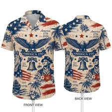 America 250 Hawaiian Shirt 1776-2026, Vintage USA Independence Day Shirt For Men picture