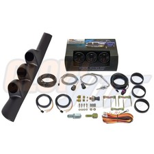GlowShift Black Boost/1500F EGT/Fuel Press Gauges & Pod Fits 98-02 Ram Cummins picture