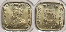 Ceylon 1920 5 Cents P290179 combine shipping picture