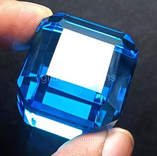 Natural 241.5 Ct Sri Lanka Blue Sapphire Cube Cut | IGL Certified Loose Gem 5JOR picture