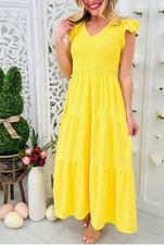 NWT MOCO BOUTIQUE MIDI DRESS YELLOW SIZE SMALL picture