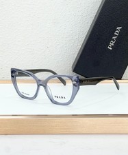 PRADA QM5538 Eyeglasses Transparent Blue Gray Cat Eye Optical Frames 51-21-145 picture