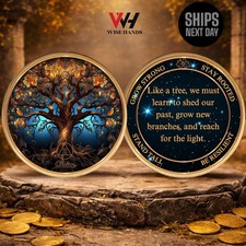 Personalized Sobriety Coin 1-99 Years Tree of Life AA Medallion Recovery Token picture