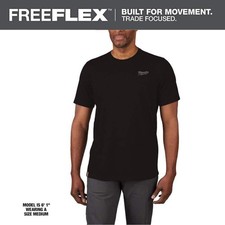 Milwaukee Men's Large Black Cotton/Polyester Short-Sleeve Hybrid Work T-Shirt picture