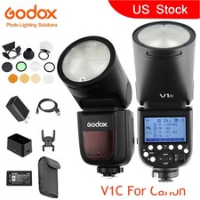 US Godox V1-C 2.4G Round Head TTL Camera Flash Light Speedlight +AK-R1 For Canon picture