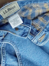 LL Bean Flannel Lined Jeans Mens 36x30 Blue Classic Fit Denim Pants picture